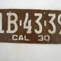 Antique License Plate – California 1930 1 B4339