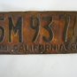 Antique License Plate – California 1930 5M9374