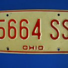 Vintage License Plate - Ohio 5664 SS