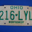 Vintage License Plate - Ohio 216-LYL