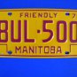 Vintage License Plate – Manitoba  BUL 500 Canada