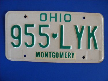 Vintage License Plate - Ohio 955 LYK