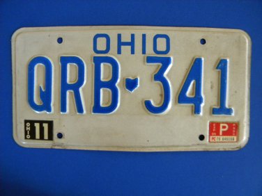 Vintage License Plate - Ohio QRB-341