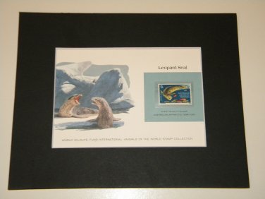 Matted Print and Stamp - Leopard Seal - World Wildlife Fund