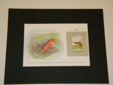 Matted Print and Stamp - Fox - World Wildlife Fund