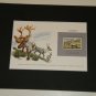 Matted Print and Stamp - Caribou - World Wildlife Fund