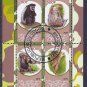 Congo Souvenir Sheet of Postage Stamps - Monkeys