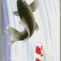 Hanging scrolls,  Rising waterfall carp couple (small) #p5001