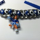 Cheerleader Tie Bracelet / Blue and White