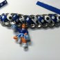 Cheerleader Tie Bracelet / Blue and White