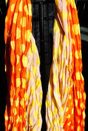 orange and yellow polka dot