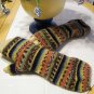 Fair Isle Knit Fingerless Gloves/Super Wash Wool Yarn