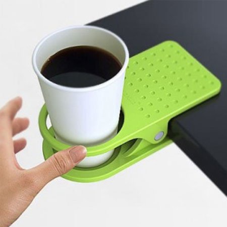 3x Office Table Desk Drink Coffee Cup Holder Clip Drinklip Random Color