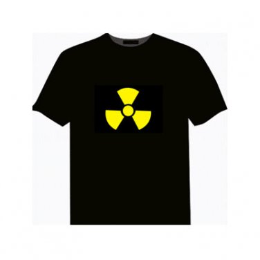 EL LED T-Shirt Light-up Dynamic Sound Activated- Nuclear Symbol Style (Size M)