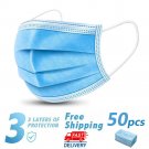 50 Disposable Face Mask Daily Protective 3-ply Respirator Non-woven Mouth Mask BFE95