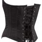 Black Denim with Sparkle Embossing Fabric Steel Boning Overbust Corset Bustier (Body Waist-30inch)
