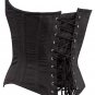 Black Denim with Sparkle Embossing Fabric Steel Boning Overbust Corset Bustier (Body Waist-36inch)