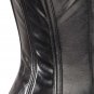Black Faux Leather Steel Boning Overbust Corset Bustier (Body Waist-34inch)