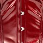 Red Faux Leather Steel Boning Overbust Corset Bustier (Body Waist-30inch)