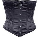 Black Satin Fabric Steel Boning Underbust Fashion Corset Waist Cincher Bustier