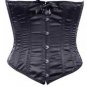 Black Satin Fabric Steel Boning Underbust Fashion Corset Waist Cincher Bustier