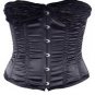 Black Satin Fabric Steel Boning Overbust Fashion Corset Waist Cincher Bustier