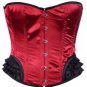 Red Satin Fabric Steel Boning Overbust Fashion Corset Waist Cincher Bustier