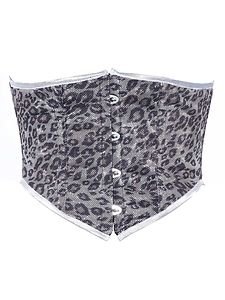 Grey & Silver Shining Fabric Steel Boning Underbust Fashion Corset Waist Cincher