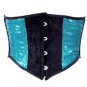 Blue & Black Sequin Fabric Steel Boning Underbust Fashion Corset Waist Cincher