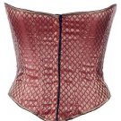 Maroon Ethnic Brocade Fabric Steel Boning Underbust Fashion Corset Waist Cincher