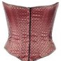 Maroon Ethnic Brocade Fabric Steel Boning Underbust Fashion Corset Waist Cincher
