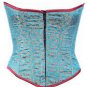 Aqua Color Brocade Fabric Steel Boning Underbust Fashion Corset Waist Cincher