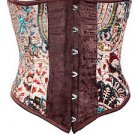 Floral Velvet Fabric Steel Boning Underbust Fashion Corset Waist Cincher