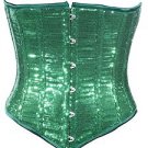 Green Sequin Fabric Steel Boning Underbust Fashion Corset Waist Cincher