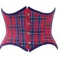 Red & Blue Check Steel Boning Underbust Fashion Corset/Waist Cincher