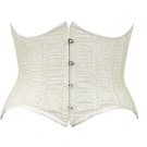 Silver Threadwork Fabric Steel Boning Underbust Fashion Corset Waist Cincher