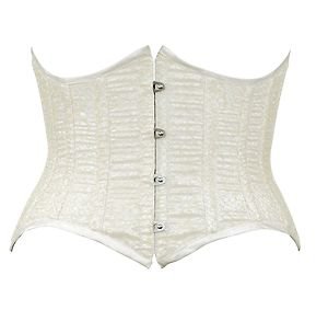 Silver Threadwork Fabric Steel Boning Underbust Fashion Corset Waist Cincher