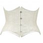 Silver Threadwork Fabric Steel Boning Underbust Fashion Corset Waist Cincher