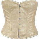Sparkling Gold Fabric Steel Boning Overbust Fashion Corset Bustier