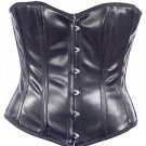 Check Design Black Faux Leather Fabric Steel Boning Overbust Fashion Corset