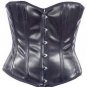 Check Design Black Faux Leather Fabric Steel Boning Overbust Fashion Corset