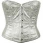 Silver Faux Leather Fabric Steel Boning Overbust Fashion Corset Bustier