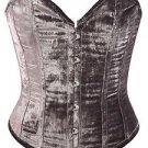 Sand Color Velvet Fabric Steel Boning Overbust Fashion Corset Bustier