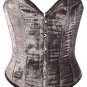 Sand Color Velvet Fabric Steel Boning Overbust Fashion Corset Bustier