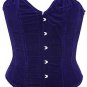 Blue Velvet Fabric Steel Boning Overbust Fashion Corset Bustier