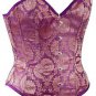 Purple Ethnic Indian Fabric Steel Boning Overbust Fashion Corset Bustier