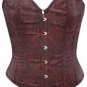 Brown Ethnic Brocade Fabric Boning Overbust Fashion Corset Bustier