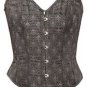 Brown Brocade Fabric Steel Boning Overbust Fashion Corset Bustier