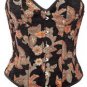 Black Floral Tapestry Fabric Steel Boning Overbust Fashion Corset Bustier