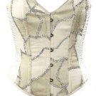 Elegant Patchwork Fabric Steel Boning Overbust Fashion Corset Waist Cincher